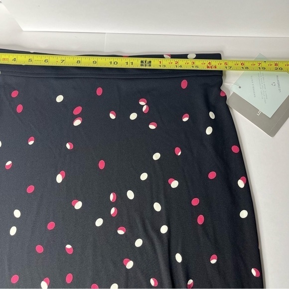 Liz Claiborne Maxi Skirt Black Easy Care Printed Confetti Polka Dots XL, NEW - Picture 4 of 12